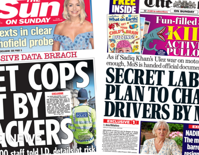 Newspaper headlines: Met staff data breach and Dorries quits as MP
