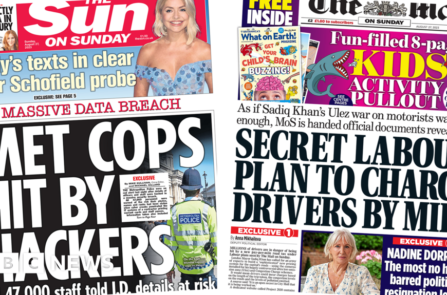 Newspaper headlines: Met staff data breach and Dorries quits as MP
