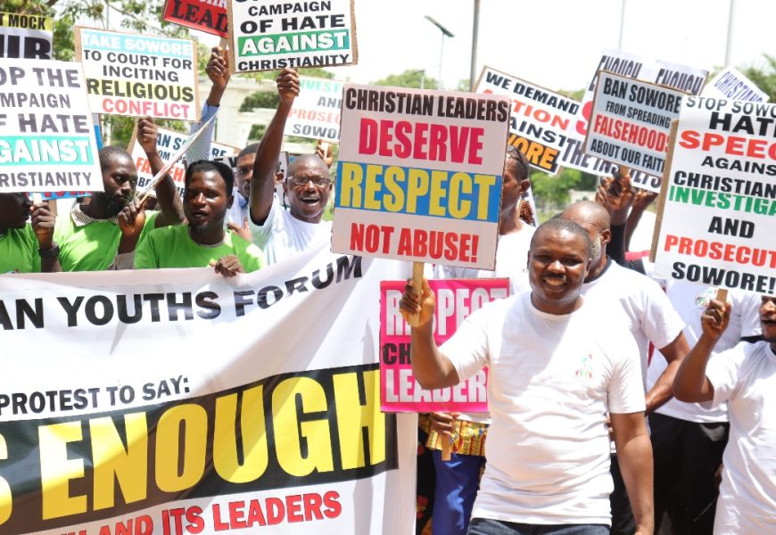 Christian youths storm Abuja over cyber attacks on religious leaders