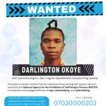 NAPTIP Declares Speed Darlington Wanted Over Alleged Rape and Cybercrime
