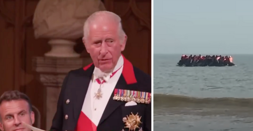 King Charles rebrands illegal immigration as ‘irregular migration’ during banquet with French President Macron